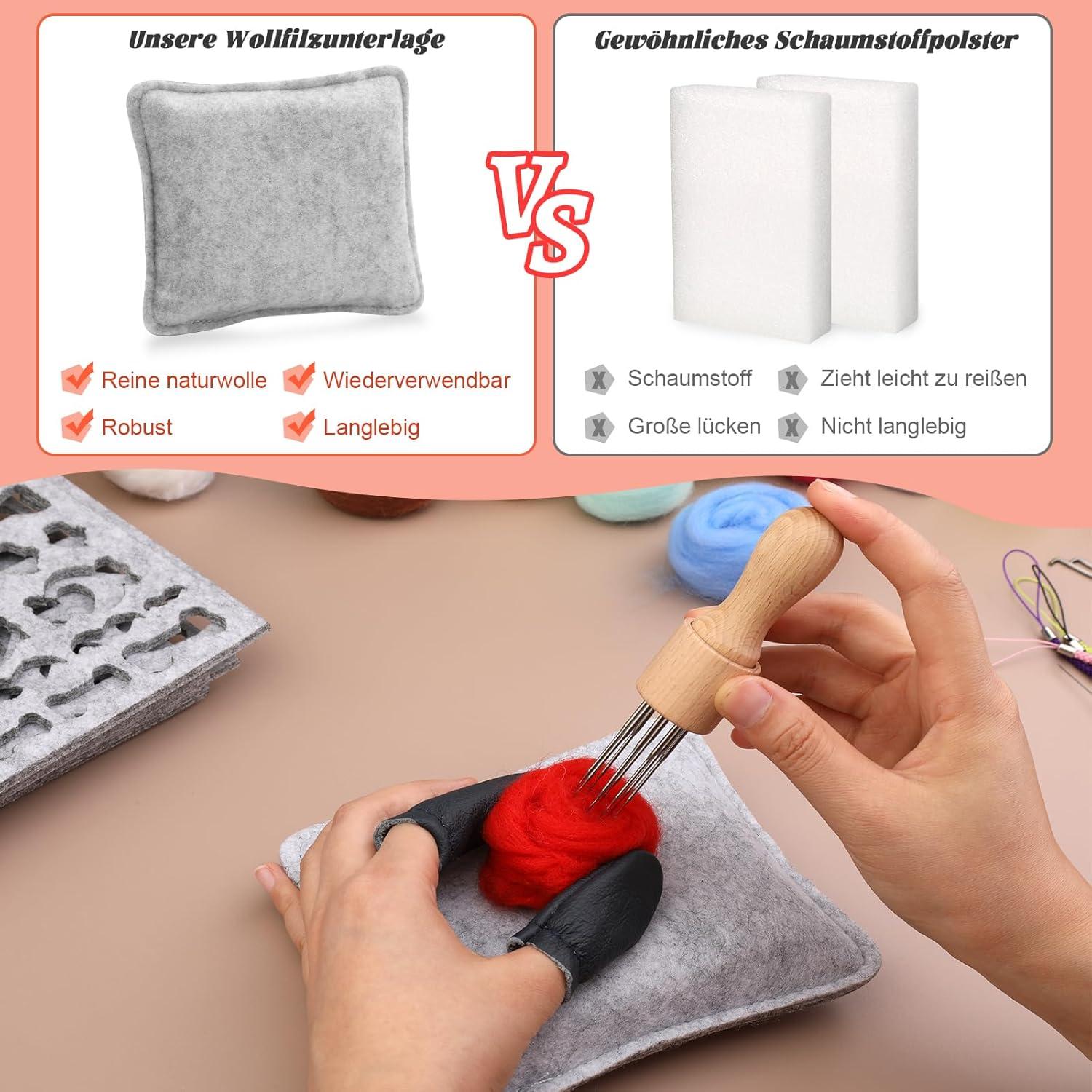 385-teiliges Nadelfilz-Set, 45 Farben Filzwolle DIY Starterset