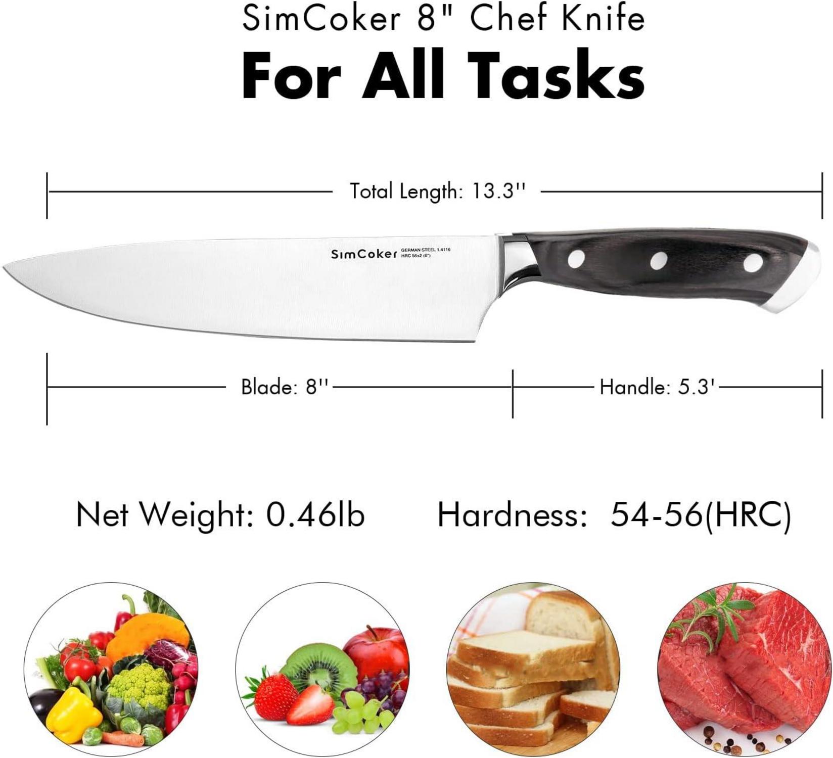 SimCoker Kochmesser mit Klingenschutz und Geschenkbox