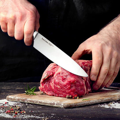 SimCoker Kochmesser mit Klingenschutz und Geschenkbox, Deutscher HC Edelstahl 1.4116