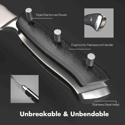 Kochmesser Scharfes Fleischmesser mit Klingenschutz, Geschenkbox