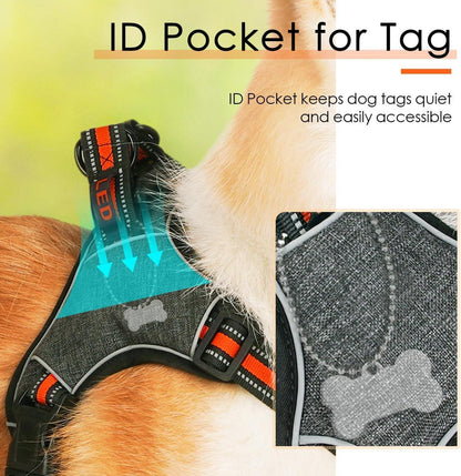 ThinkPet No-Pull Reflektierendes Step-in Hundegeschirr Orange M