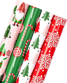 Weihnachts-Geschenkpapierrolle 4er Set Gnome Elf Holiday Collection