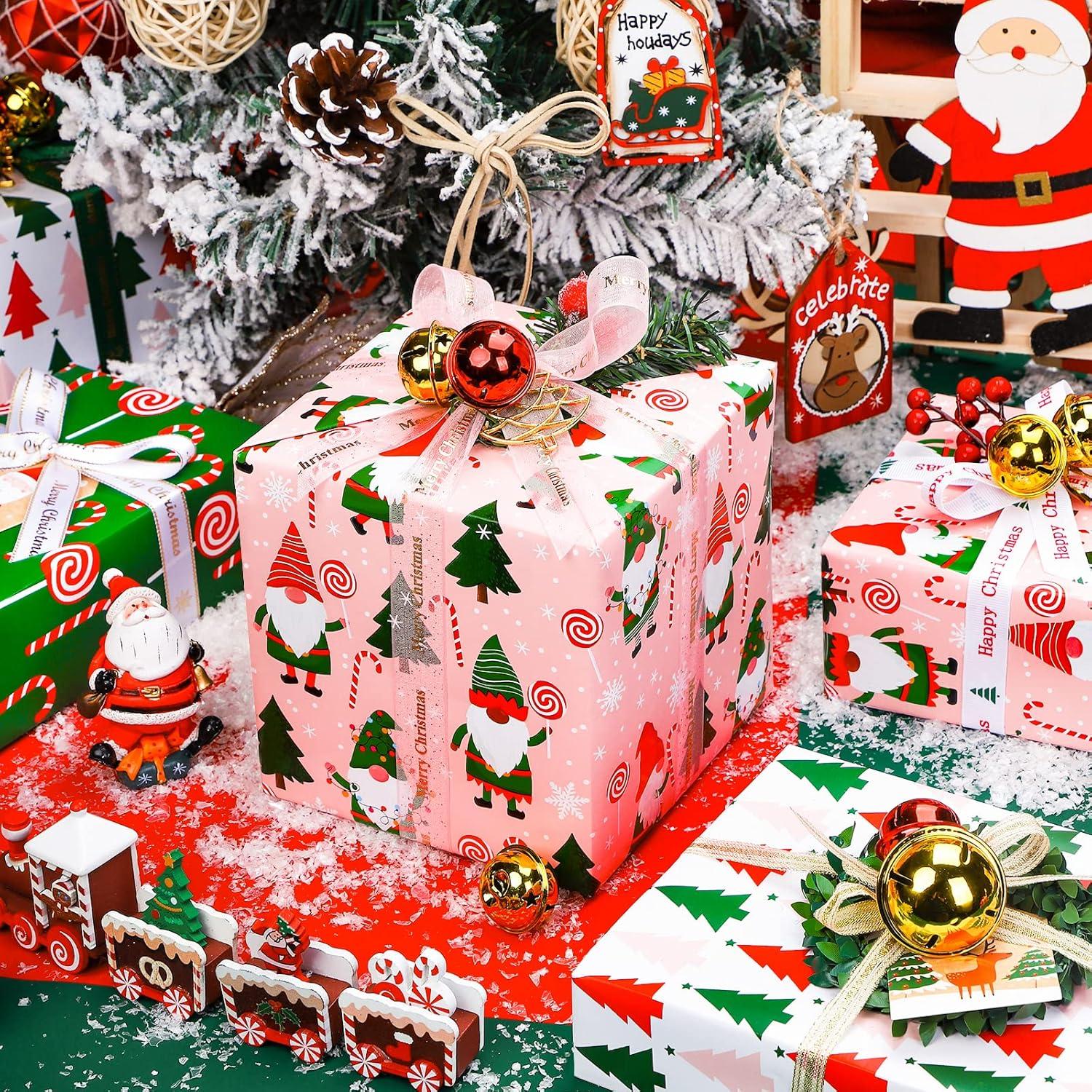 Weihnachts-Geschenkpapierrolle – Weihnachtsdesign – 4 Rollen