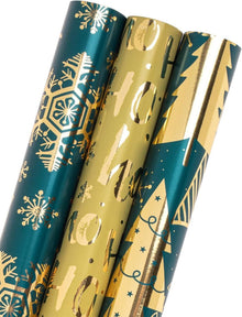 Weihnachts-Geschenkpapierrolle Dunkelgrün Metallic-Folie