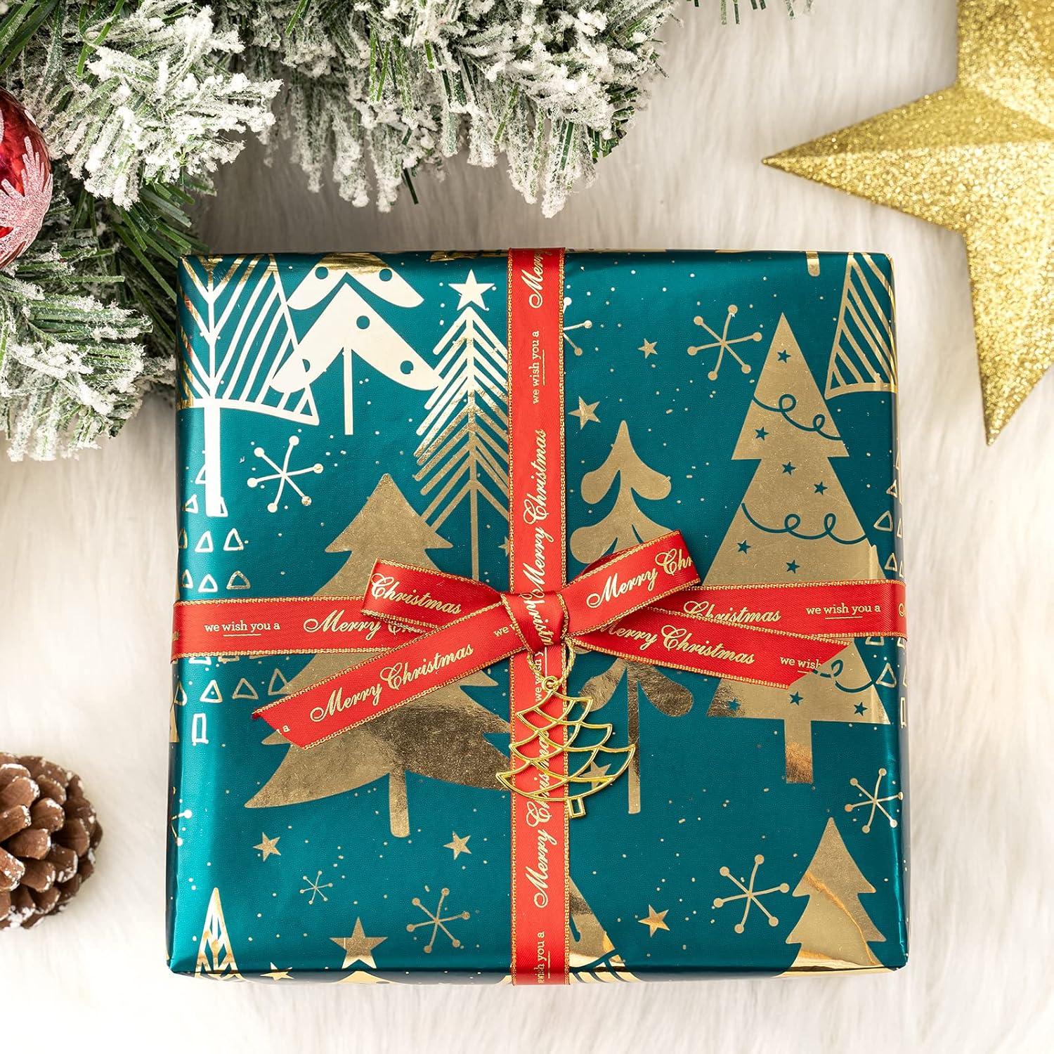 Weihnachts-Geschenkpapierrolle Mini-Rolle Dunkelgrüne