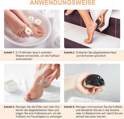 2in1 Nano-Glas Fußfeile Hornhautentferner Pediküre Goldfarben