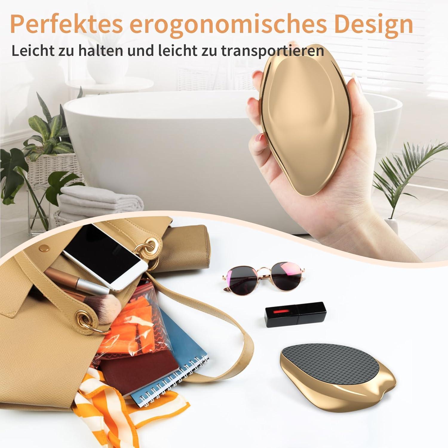 AnjoCare 2in1 Hornhautentferner Fußfeile Nano-Glas Gold