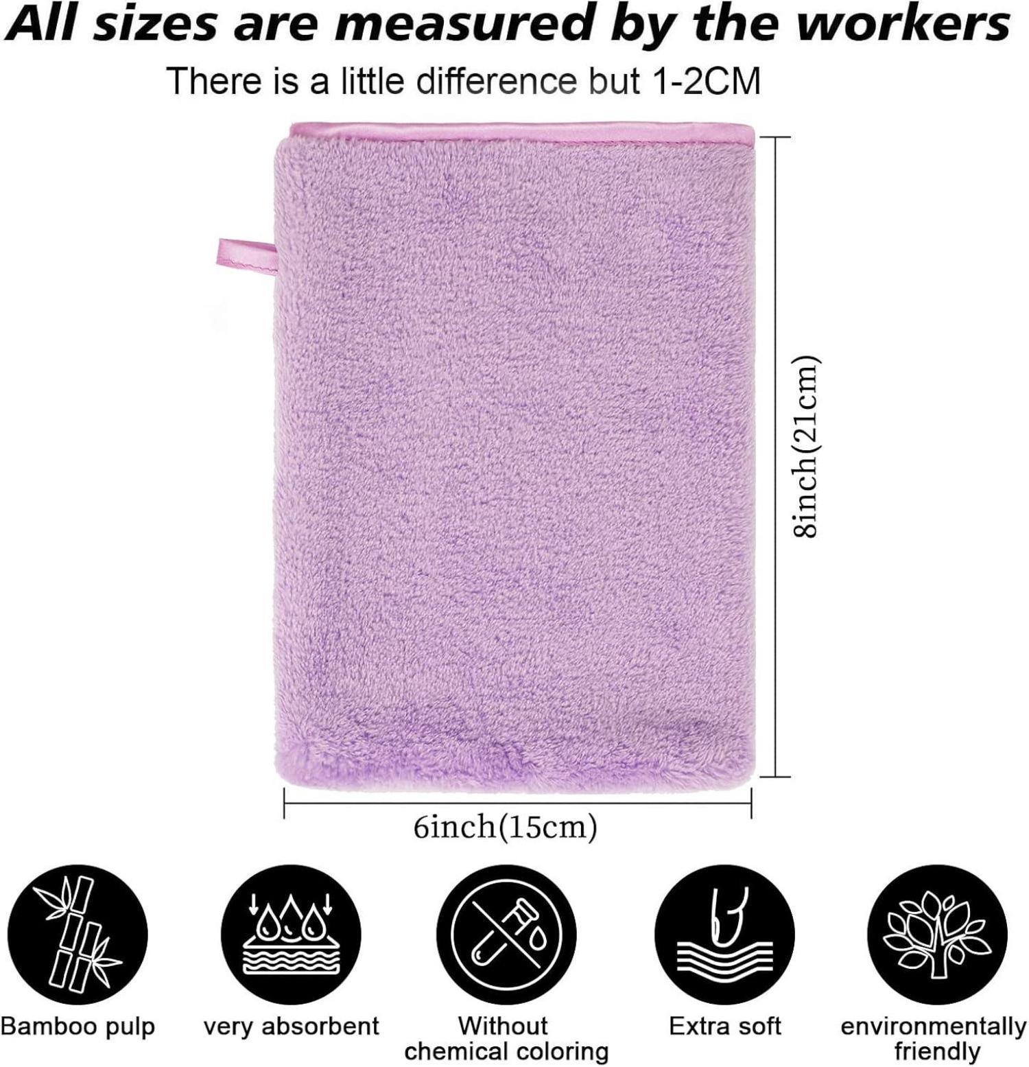 10 Stk Mikrofaser Waschhandschuhe Set 15x21 cm (10