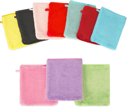PHOGARY 10 Stk Mikrofaser Waschhandschuhe Flanell Bad Spa Tuch 15,2 x 20,3 cm