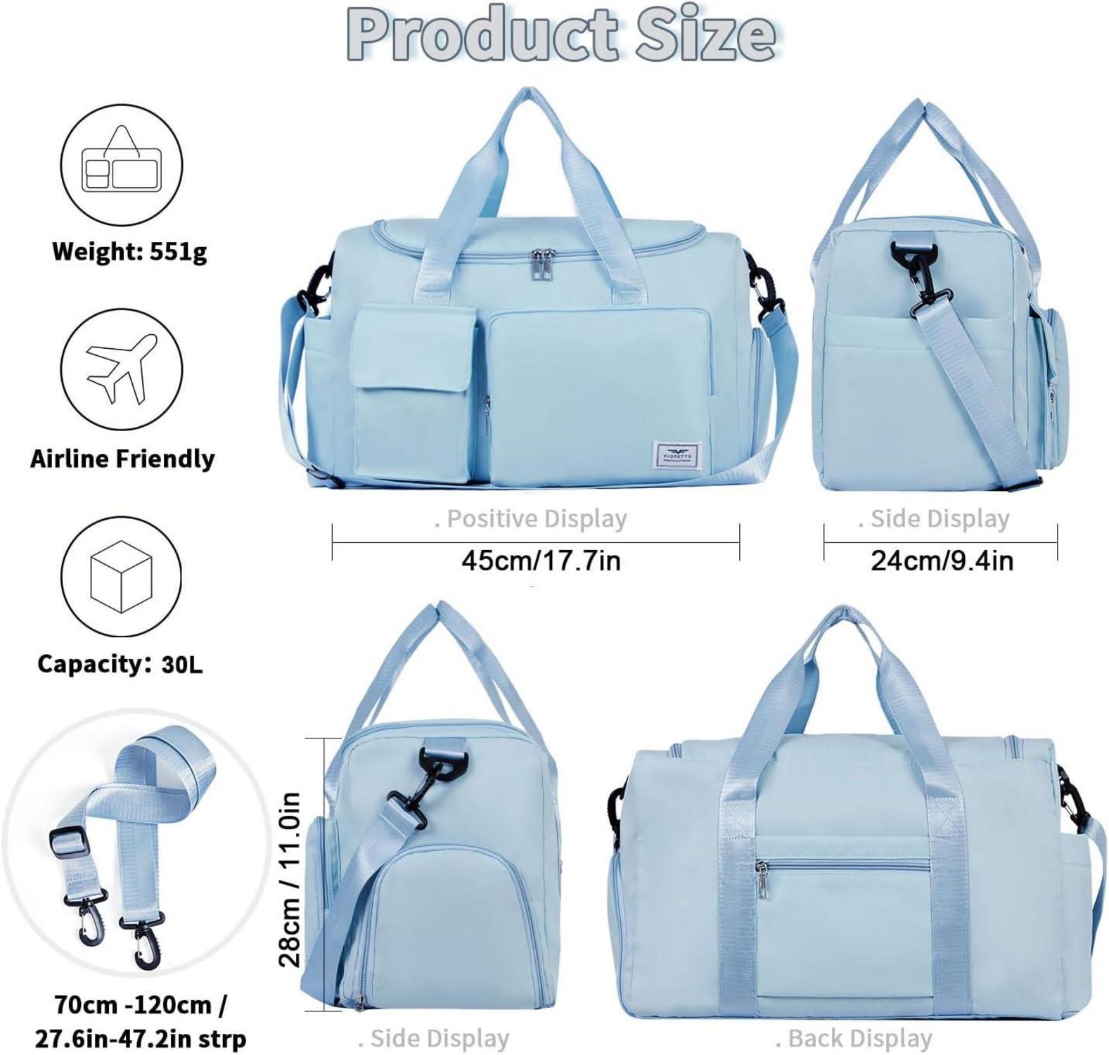 FIORETTO 35L Damen Sporttasche Faltbare Reisetasche mit