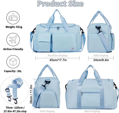 FIORETTO 35L Damen Sporttasche Faltbare Reisetasche mit