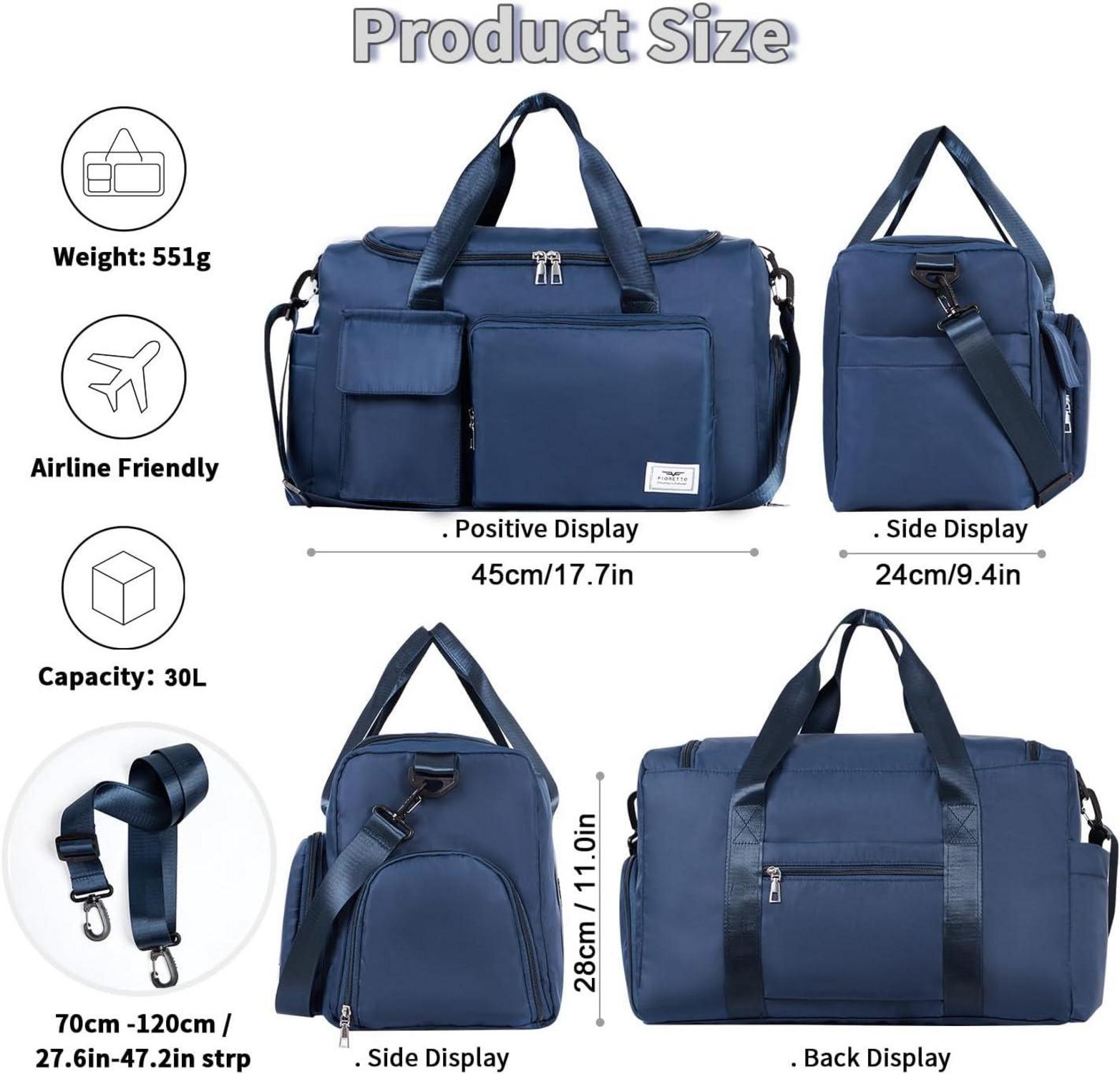 Falthbare Damen Sporttasche 35L Weekender Reisetasche Navy