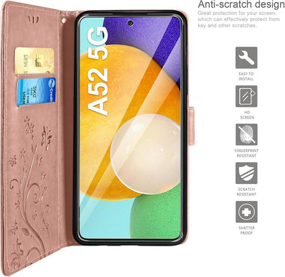 AROYI Samsung Galaxy A52 5G/4G/A52S Flip Wallet Hülle Roségold