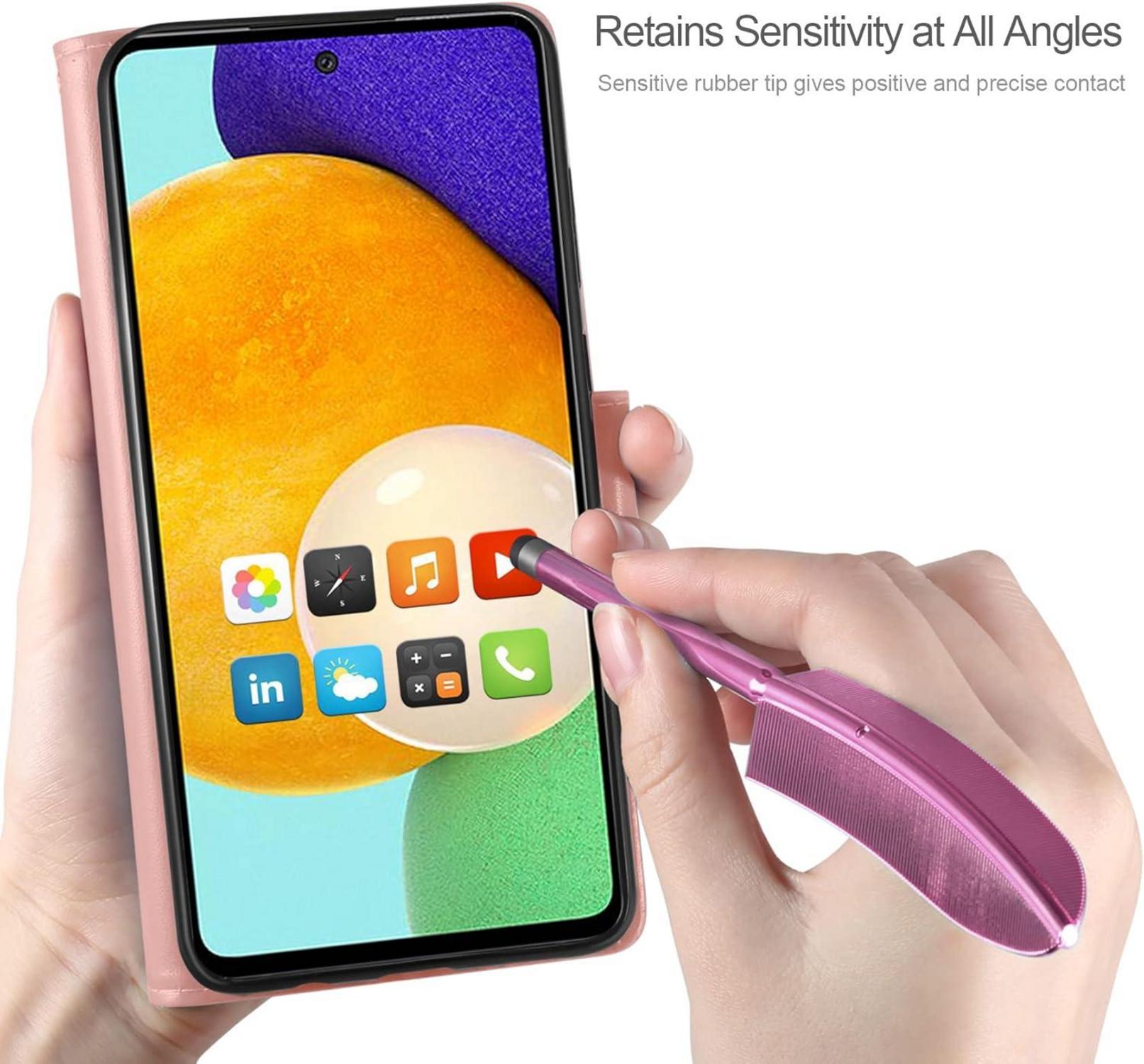 Samsung Galaxy A52 5G/4G/A52S 5G Lederhülle Flip Wallet Schutzhülle Roségold