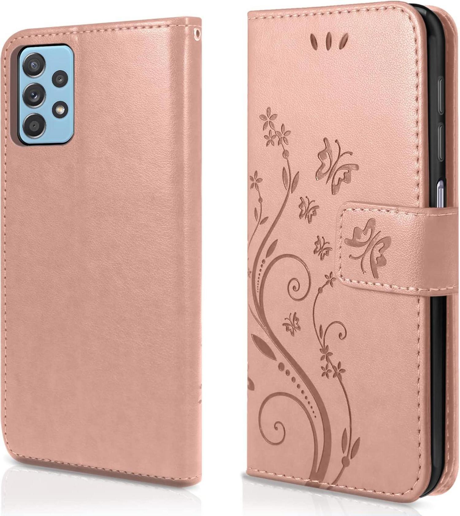 Lederhülle Samsung Galaxy A52 5G Flip Wallet Roségold Schutzhülle