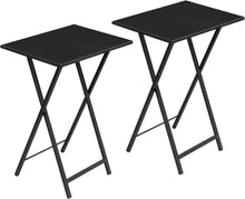 Klappbarer Beistelltisch 2er Set Industriestil Snack Tisch Schwarz