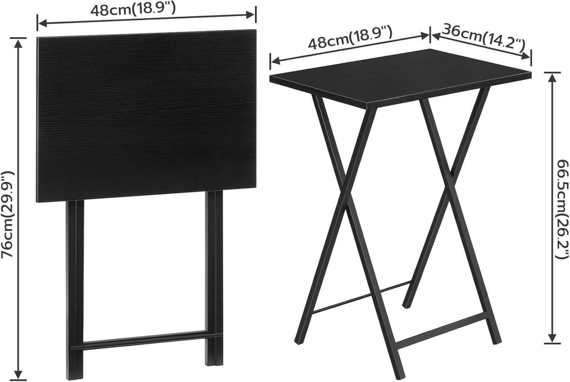 Klappbarer Beistelltisch 2er Set Industriestil Snack Tisch Schwarz