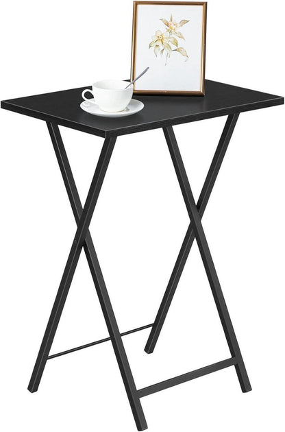 Klappbarer Beistelltisch 2er Set Industriestil - Schwarz