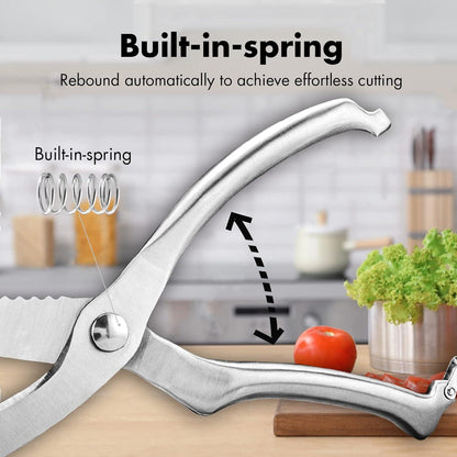 SimCoker Geflügelschere Edelstahl Rutschfester Griff Sicherheitsverschluss