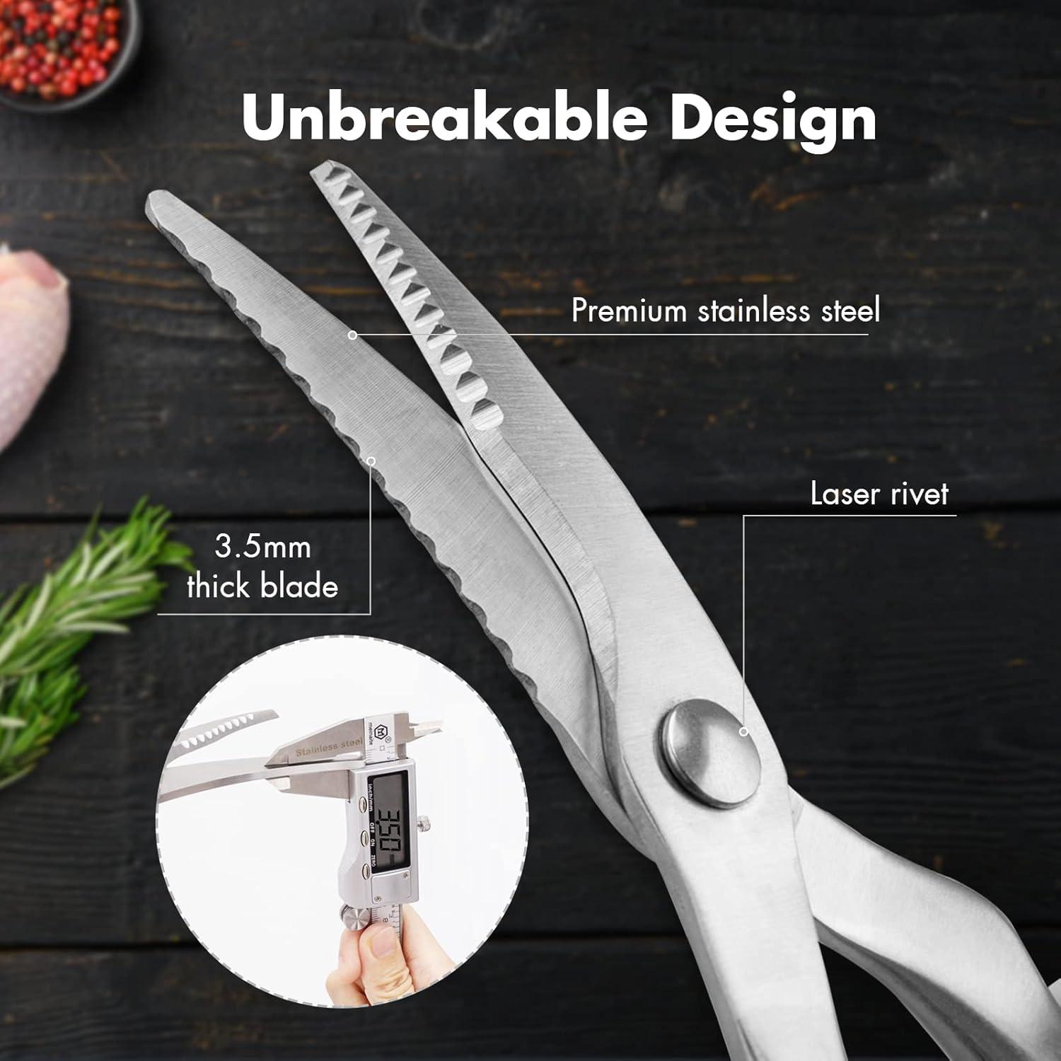 Geflügelschere Edelstahl scharf mit Rutschfestem Griff