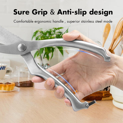 SimCoker Geflügelschere Edelstahl Rutschfester Griff Sicherheitsverschluss