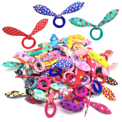 100er Set Kaninchen Hase Haargummis Samt Scrunchies für Mädchen Frauen