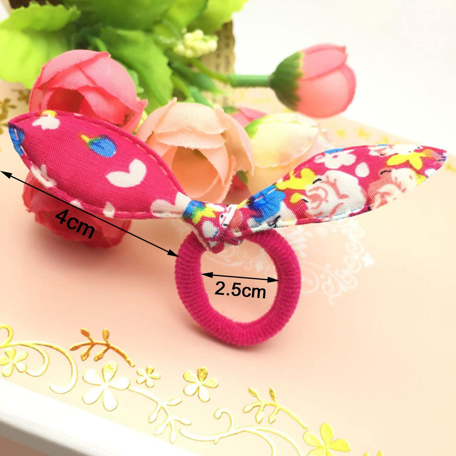 100 Haargummi Scrunchie Damen Samt Kaninchen Hase Ohr Haarbänder Kinder Mädchen Favors