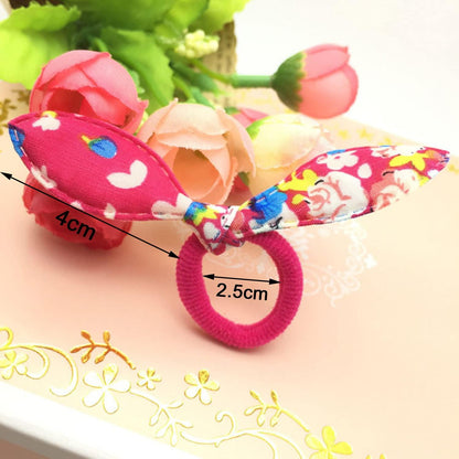 100 Haargummi Scrunchie Damen Samt Kaninchen Hase Ohr Haarbänder Kinder Mädchen Favors