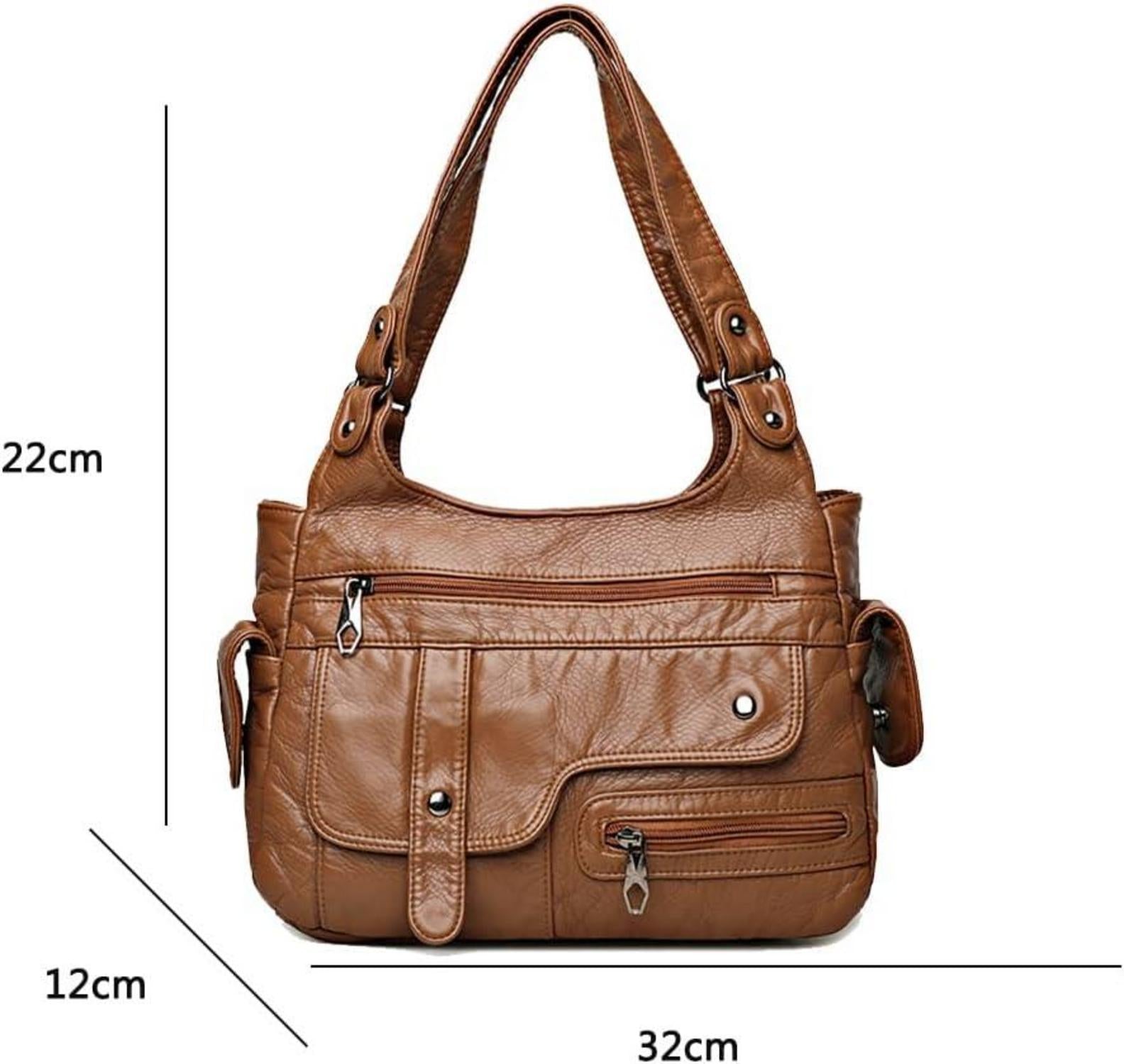 Damen PU-Leder Vintage Hobo Handtasche Schultertasche Retro