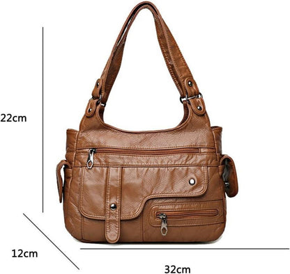 Damen PU-Leder Vintage Hobo Handtasche Schultertasche Retro
