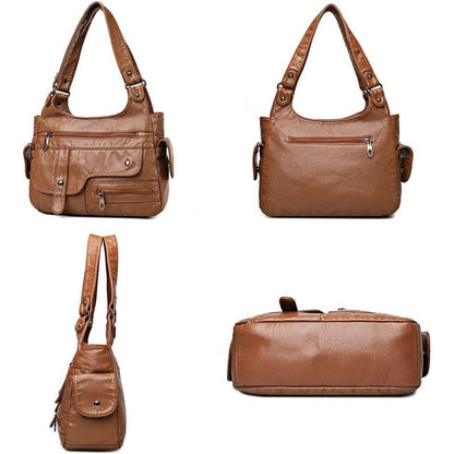 Damen Hobo Handtasche Rot in Lederoptik