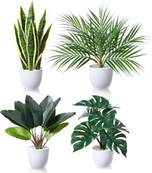 Kunstpflanzen Set 40cm 4er-Pack für Wohnzimmer Dekoration