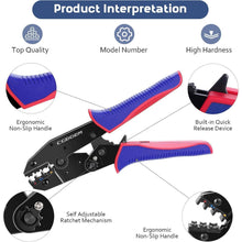 Crimpzange Kabelschuhe Set mit 200 Stück Kabelschuhen