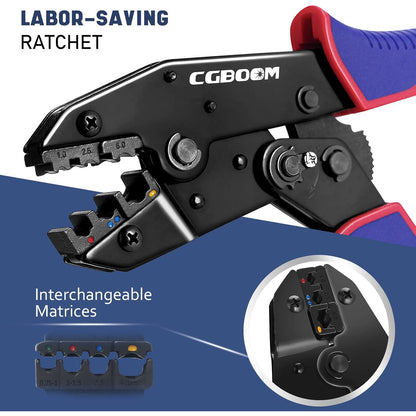 Crimpzange Kabelschuhe Set mit 200 Stück Kabelschuhen