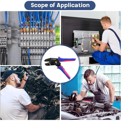 Crimpzange Kabelschuhe Set mit 200 Stück Kabelschuhen