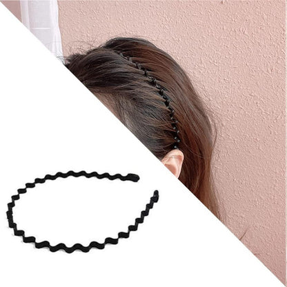 2er Pack Metall Haarband Schwarz Elastisch Rutschfest für Sport und Yoga