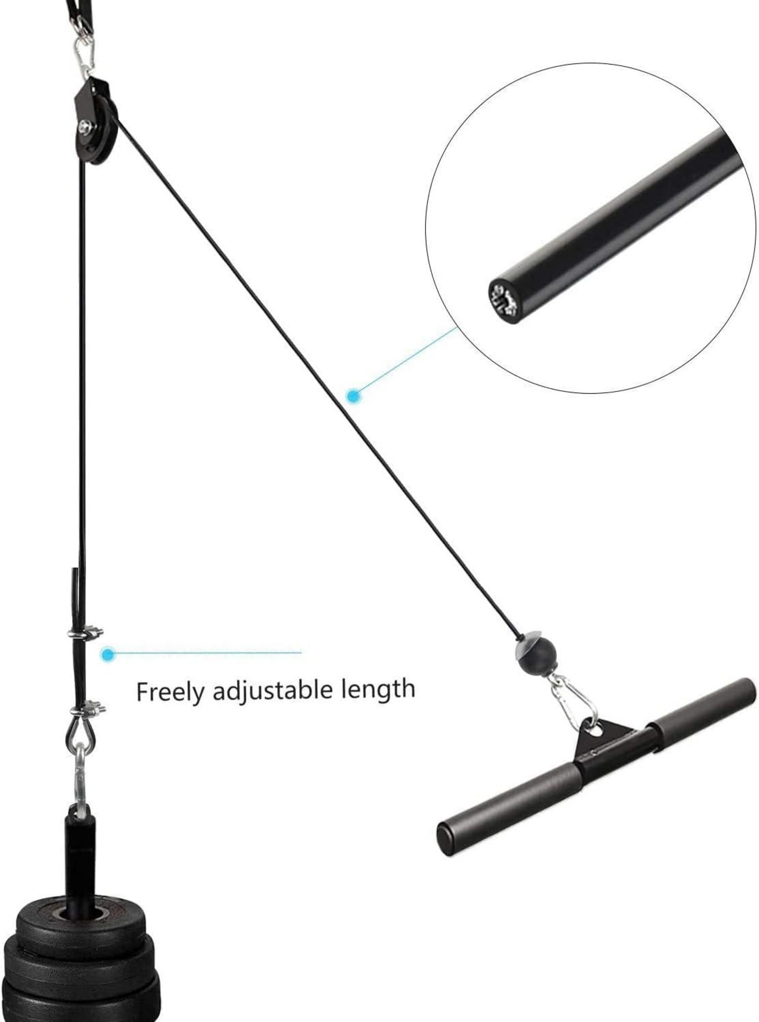 Fitness Stahlseil für Latzug Kabelzug 100kg 7m Einstellbar