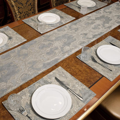 Platzsets 6er Set Hellgrau | Abwaschbare Tischsets 30x45cm