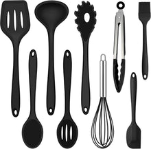 Küchenhelfer Set Silikon Schwarz 9-teilig Hitzebeständig Antihaft