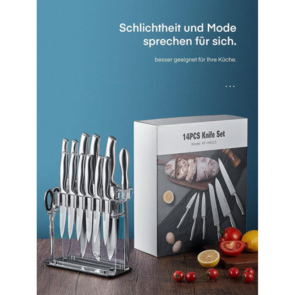 Messerblock mit Messer Küchenmesser Set 14 TLG Messer Set