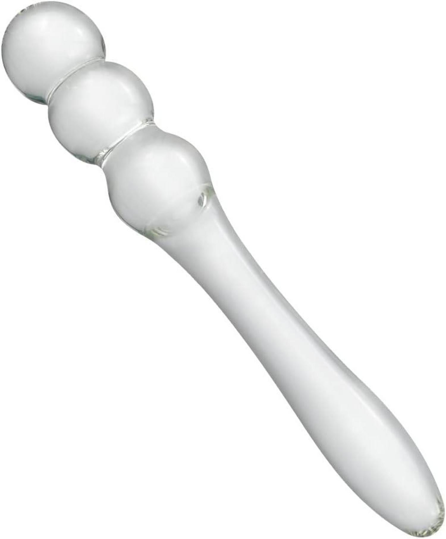 Analplug Glas mit konischem Griff 3 Perlen G-Punkt Prostata Anus