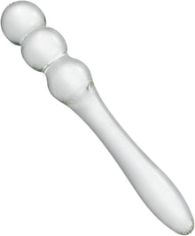 Analplug Glas mit konischem Griff 3 Perlen G-Punkt Prostata Anus