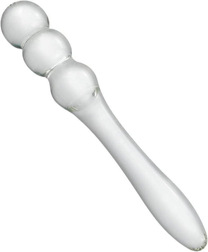 Analplug Glas mit konischem Griff 3 Perlen G-Punkt Prostata Anus