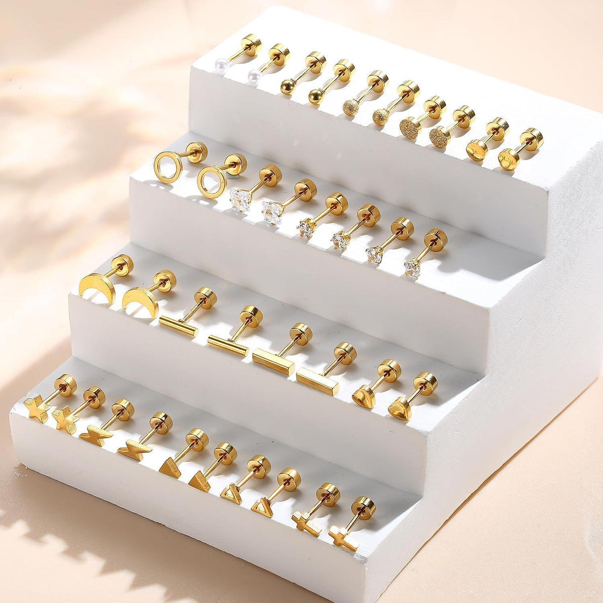 18 Paar Ohrstecker Set Damen Herren | Edelstahl Piercings Helix Tragus
