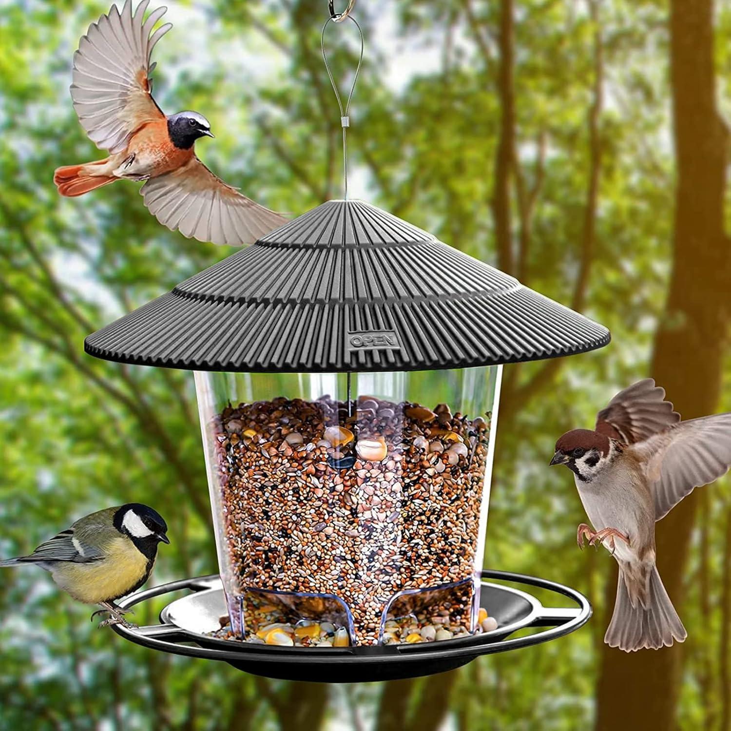 Vogelfutterhaus zum Aufhängen, Futterhaus für Wildvögel, Wetterfest