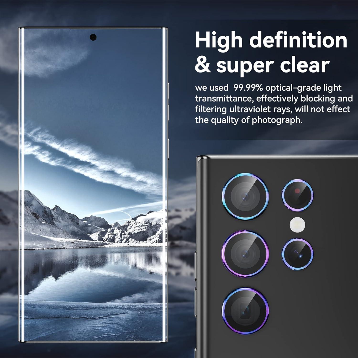 5x Kameraschutzfolie für Samsung Galaxy S22 Ultra - Bunt, Anti-Kratz Objektiv