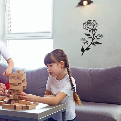 Estark Große Rosen Wanddekoration 38cm Metall Schwarz Kunst Ornament