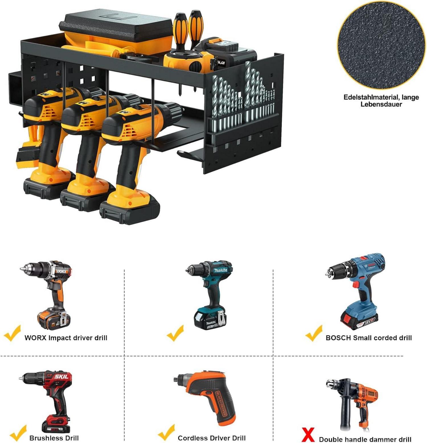 Wandhalterung Werkzeugregal Akku Bohrer Schraubendreher