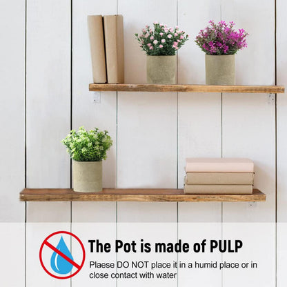 Künstliche Pflanzen im Topf, 3er Set Mini Kunstpflanze, Rosa-Weiß-Lila