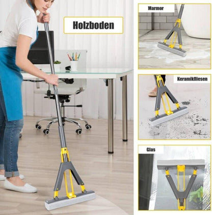 Wischmopp Bodenwischer 3 wiederverwendb.Schwämme 130cm Stiel